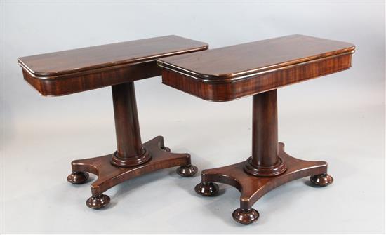 A pair of early Victorian mahogany tea tables, W.3ft D.1ft 5in. H.2ft 5in.